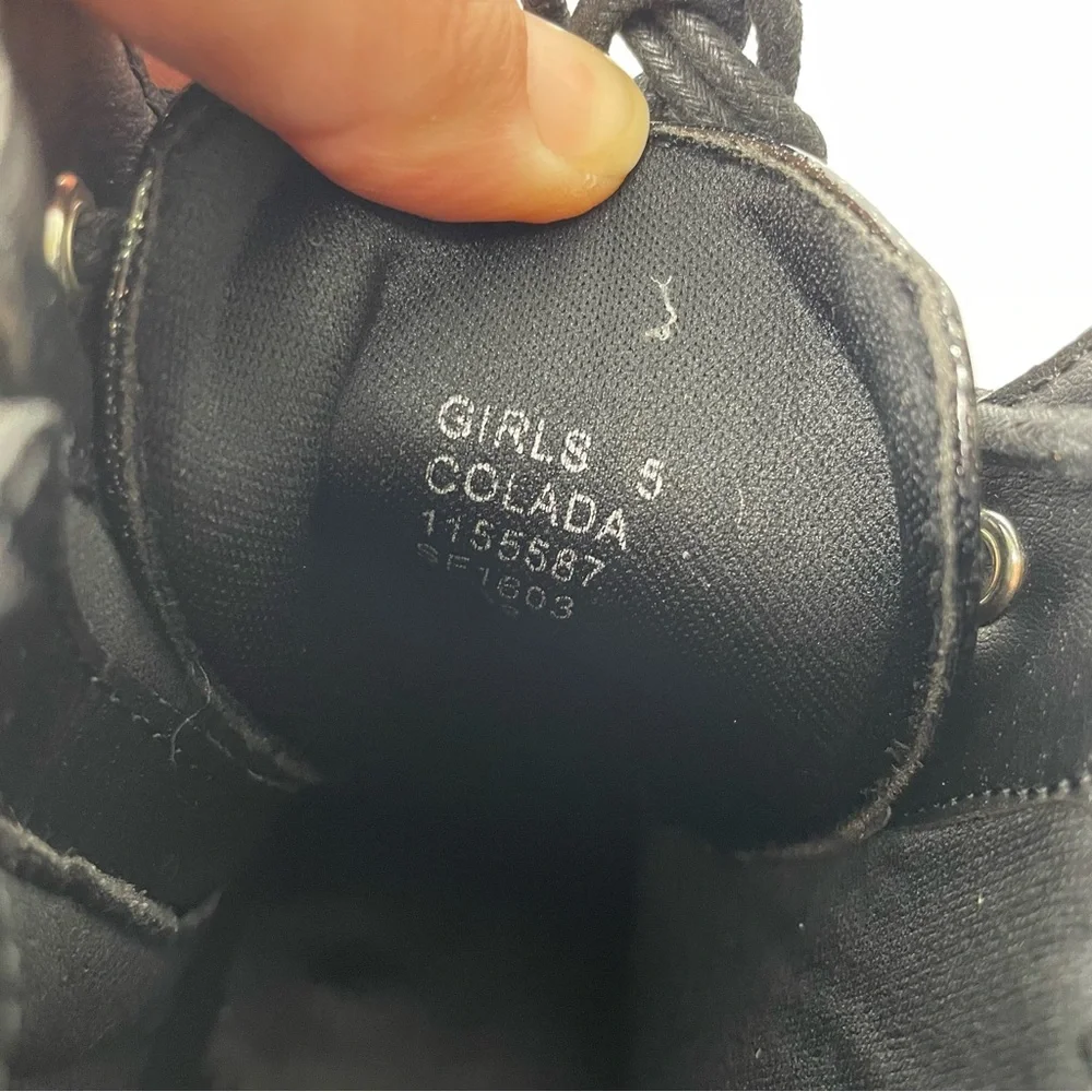 New DV by Dolce Vita Girl’s Colada Black Sparkle Ankle Boot size 5